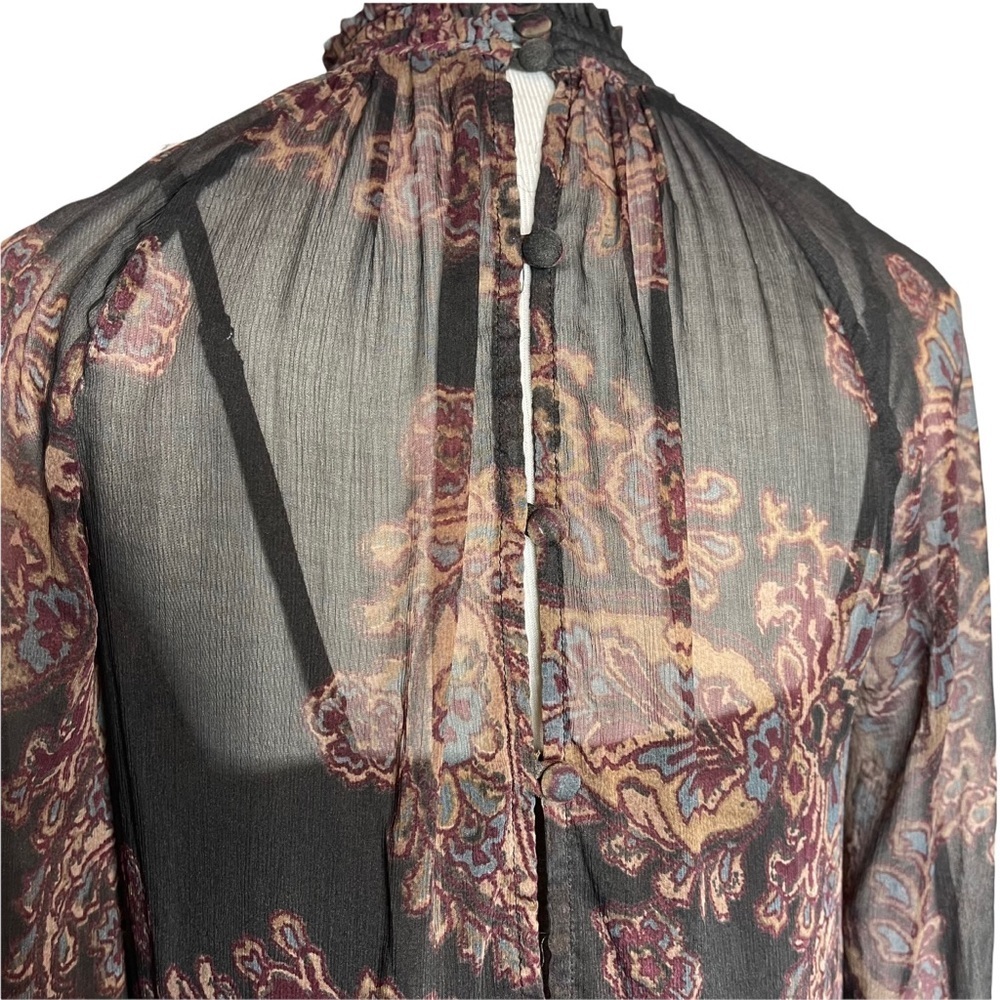 Free People Monnstruck Black Paisley Chiffon Flowy Dress xs - Picture 15 of 16